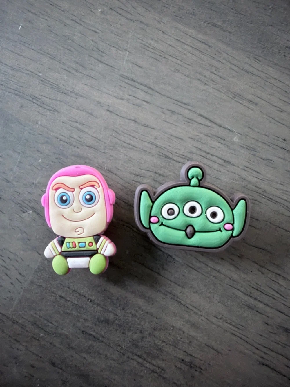 CROCS Toy Character Shoe Charms - Pink & Green